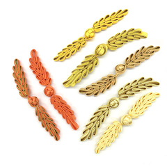 Miaoyi Clothing Accessories Vintage Clothes Buttons Handmade Woven Ear of Wheat One-Word Button Cheongsam Pao Wholesale 