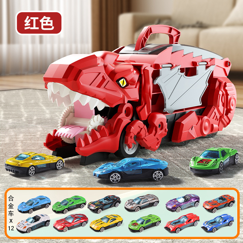 붉은 변형 공룡 자동차 [컬러 박스] 12 합금 자동차
