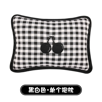 Seat cushion, seat cover – Seat Cover for Women's Car Interior - 1-black-and-white-plaid-cherry-pillow