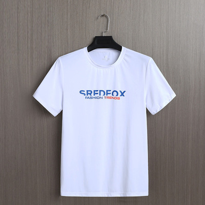 赛丹狐冰丝短袖T恤男圆领休闲上衣2021夏季新款青少年时尚运动短T