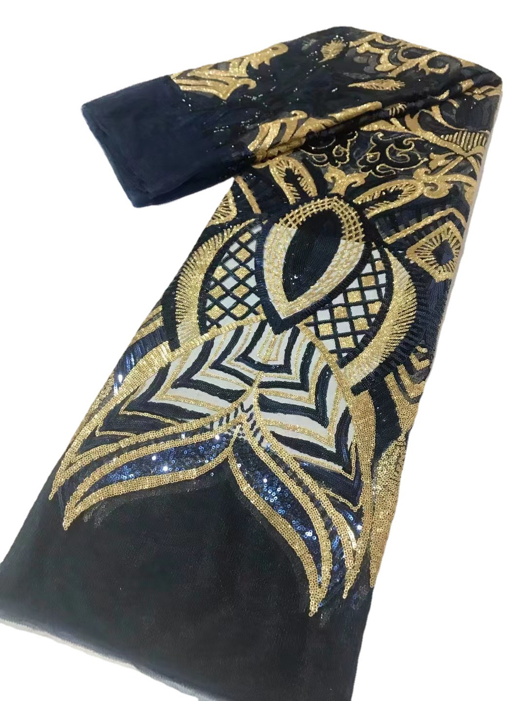 Moda europea y americana vestido de novia moda posicionamiento flor lentejuelas encaje tela lentejuelas bordado traje tela JX3567