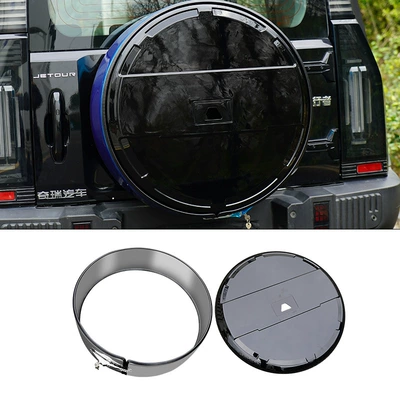 Jet Traveler/Shanhai T2 Full Size Spare Tire Cover Large G Thickened 8AT Stainless Steel Spare Tire with Lamp Modification (Spare wheel cover) - jietu-travelermountains-and-seas-t2-full-tire-cover-type-a-remarks-color-when-placing-an-order