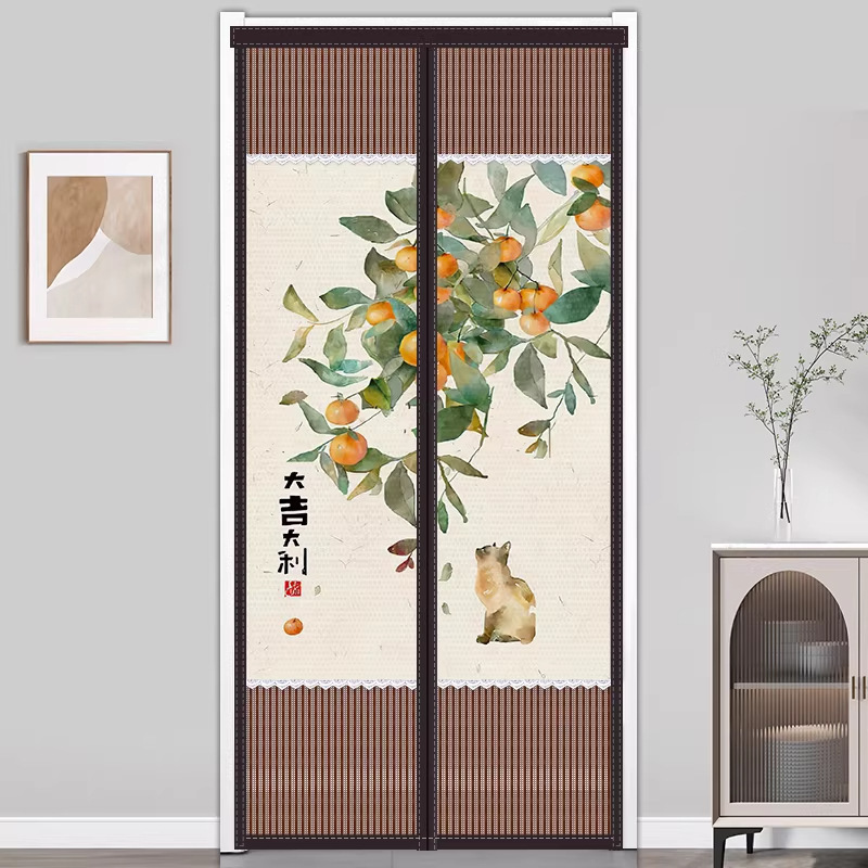 Summer Semi-Privacy Mosquito Net Door Curtain for Bedroom, New Anti-Peeping Screen Door, Breathable Home Partition Curtain, No Drilling Required