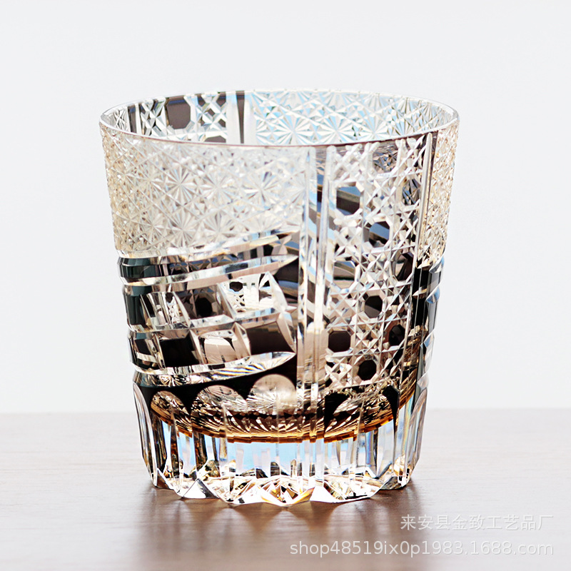 Copa de cristal Edo Kiriko, copa de whisky hecha a mano, copa de champán, copa de vino tinto, copa de vino extranjero de alta gama, copa de vidrio para el hogar image 22
