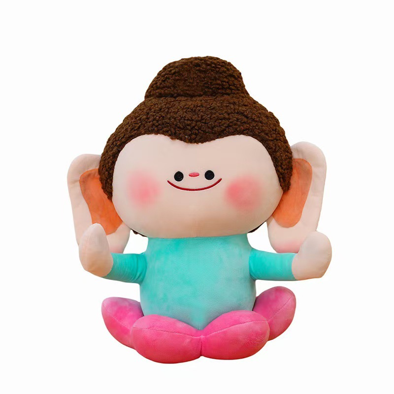 Celebridades de Internet lindo y lindo loto pequeño Buda colgante peluche muñeca Buda pequeño compañero bolso colgante llavero muñeca de trapo