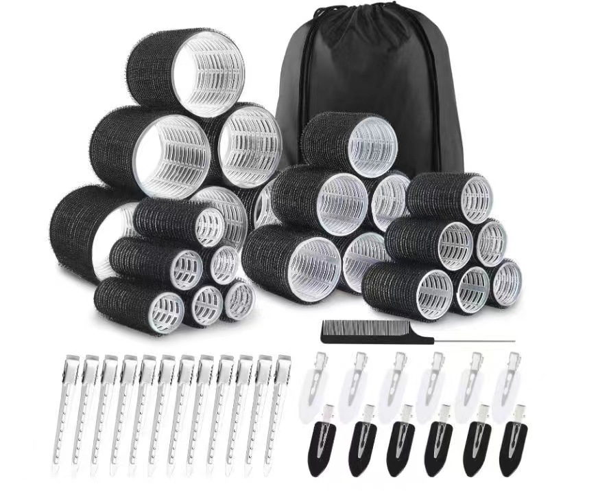 En stock suministro de Comercio Exterior Herramientas de peluquería multi-capa de plástico rizador de pelo rizador traje flequillos rizador de pelo