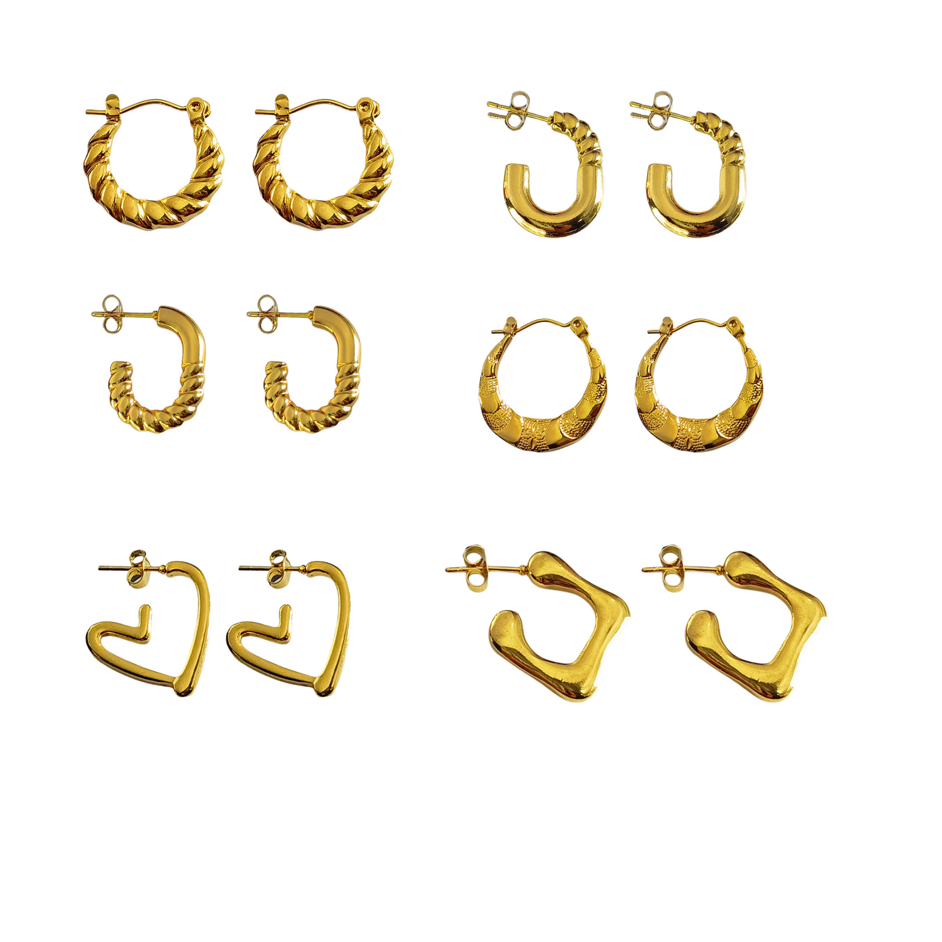 Cross-border best-selling oil-pressure stainless steel hollow earrings from Europe and America, high-end, trendy and light luxury style, 18K earrings wholesale 37 undefined