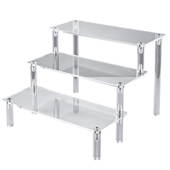 Cross-border Acrylic Display Rack Transparent Stepped Blind Box Hand-held Storage Rack Trapezoidal Desktop Display Rack Display Rack