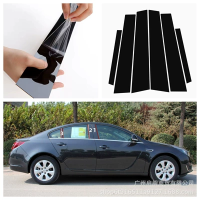 Şüşə kənarı xromları/moldingləri — Bright Black Pillar Sticker - glossy-black-09-15-buick-regal-6pcs