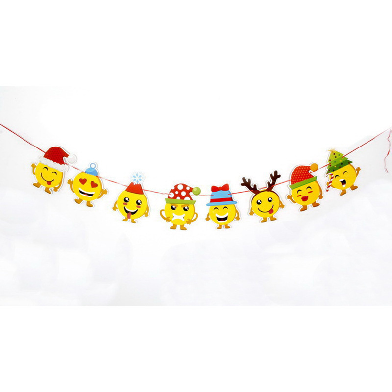 Banderas navideñas transfronterizas en stock, 24 tipos de banderas de dibujos animados, decoraciones navideñas al por mayor de fabricantes, admiten pedidos de lotes mixtos.