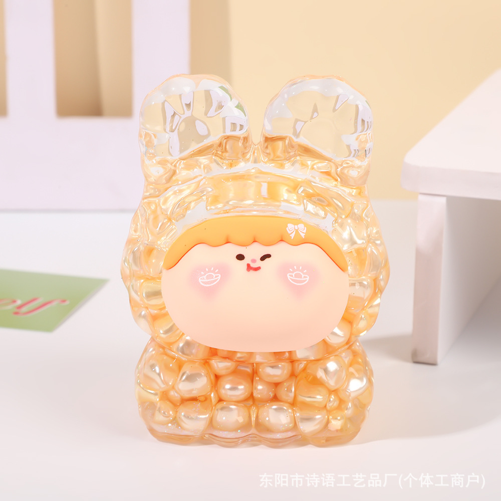 Big Mac cute Lilith doll bursting colorful beans into oil quicksand creative ornaments live broadcast pairs blind box