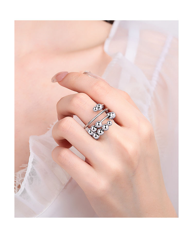 Wholesale IG Style Simple Style Geometric Copper Plating Open Rings Anxiety Ring display picture 6