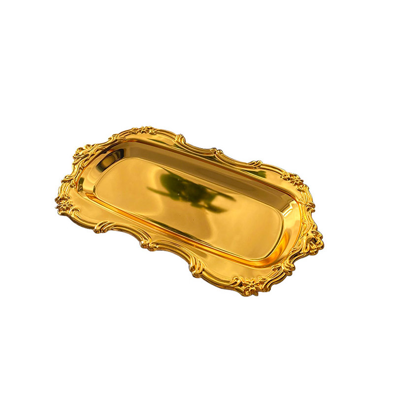 Rectangular de estilo europeo bandeja de merienda de frutas secas decoración de la Mesa Hotel servilleta toalla plato joyería bandeja de almacenamiento