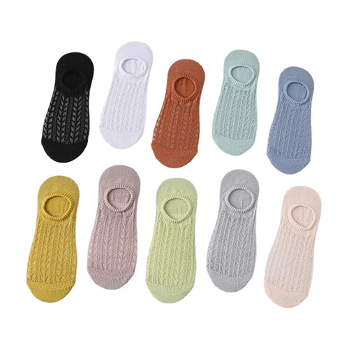 Boat socks for women spring and summer thin summer breathable mesh air-conditioning socks shallow mouth socks with silicone non-slip invisible socks