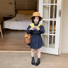 女童洋气牛仔连衣裙2025春季新款宝宝印花牛仔裙儿童春装长袖裙子