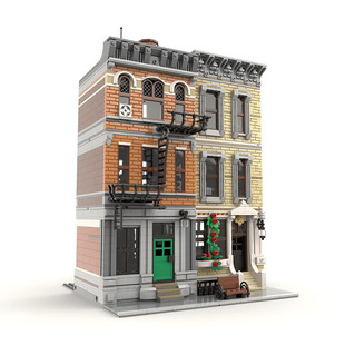 Moc-71914 Modular Building: New Block City No. 2 House and Interior Structure 3173 Particles