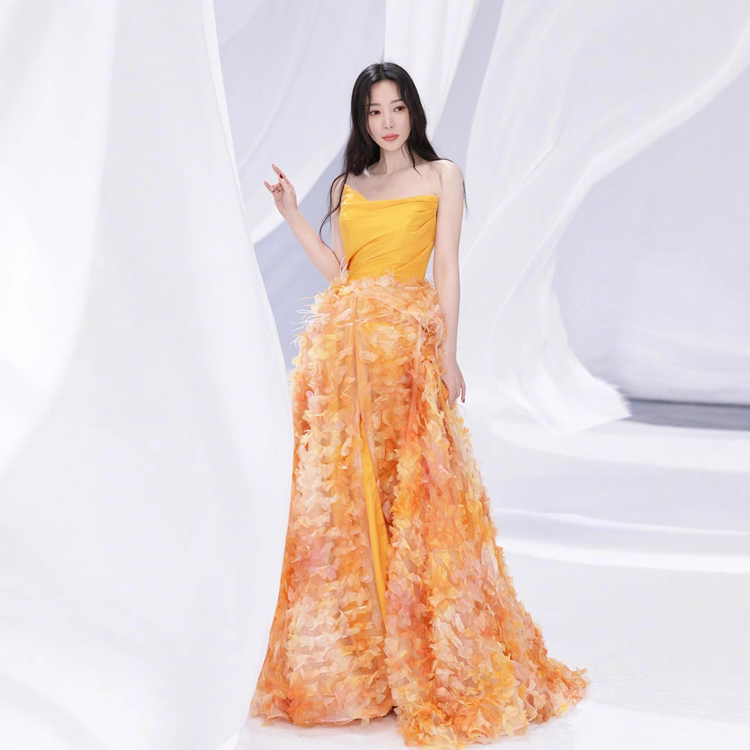 Cross-border supply foreign trade European and American dance costumes banquet split bride banquet wedding dress evening dress AliExpress