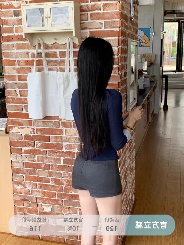 低腰裤裙 精品羊毛斜纹半身短裙纯欲双层小开叉短裤|undefined