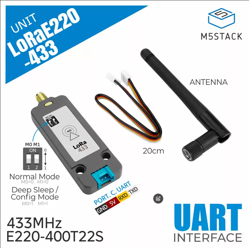 官方M5Stack LoRa E220 通讯单元 433MHz频段 LLCC68 无线唤醒