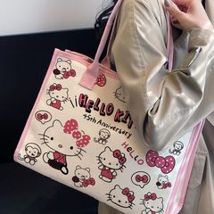 可爱卡通Kitty大容量帆布单肩包女学生书包新款