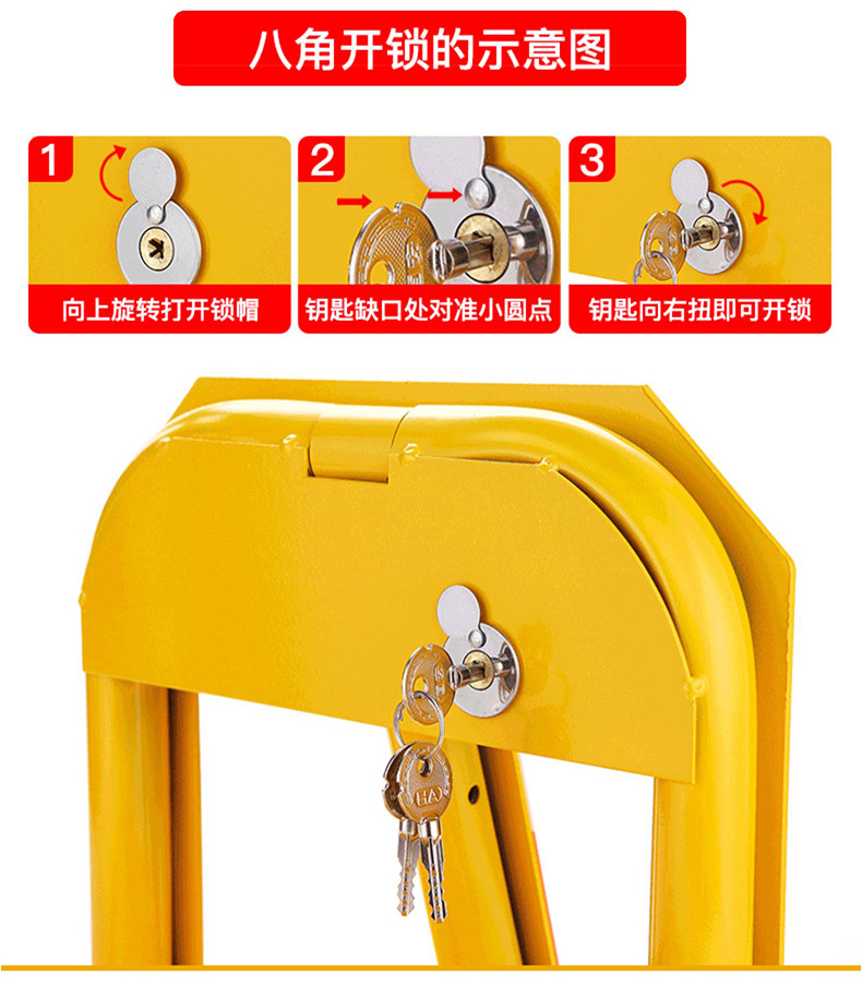 Thickened Parking Space Ground Lock, Parking Space Lock, Parking Lot Ground Stake, Manual Car Garage Anti-Occupancy Device, Thickened Ground Lock