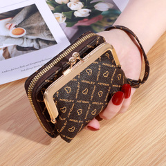 Women's Fashion Wrist Strap Wallet Short Length Zero Wallet Large Capacity Coin Holder with Multi-Card Slots Card Holder Money Clip