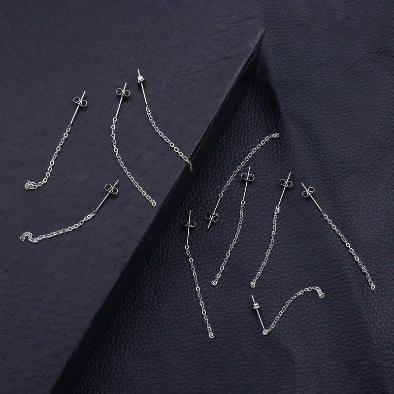 Drop Earrings Classification 1 Pair Quantity Holiday, Daily Occasion 1 Pair Simple Style Solid Color Chain 304 Stainless Steel Drop Earrings