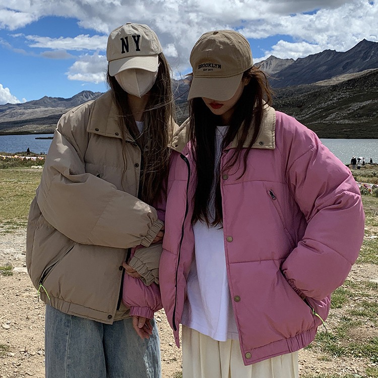 Ropa de algodón para mujeres 2024 invierno nuevo estilo coreano plumón ropa de algodón corto cuello grueso ropa de pan de estudiantes abrigo de moda image 4