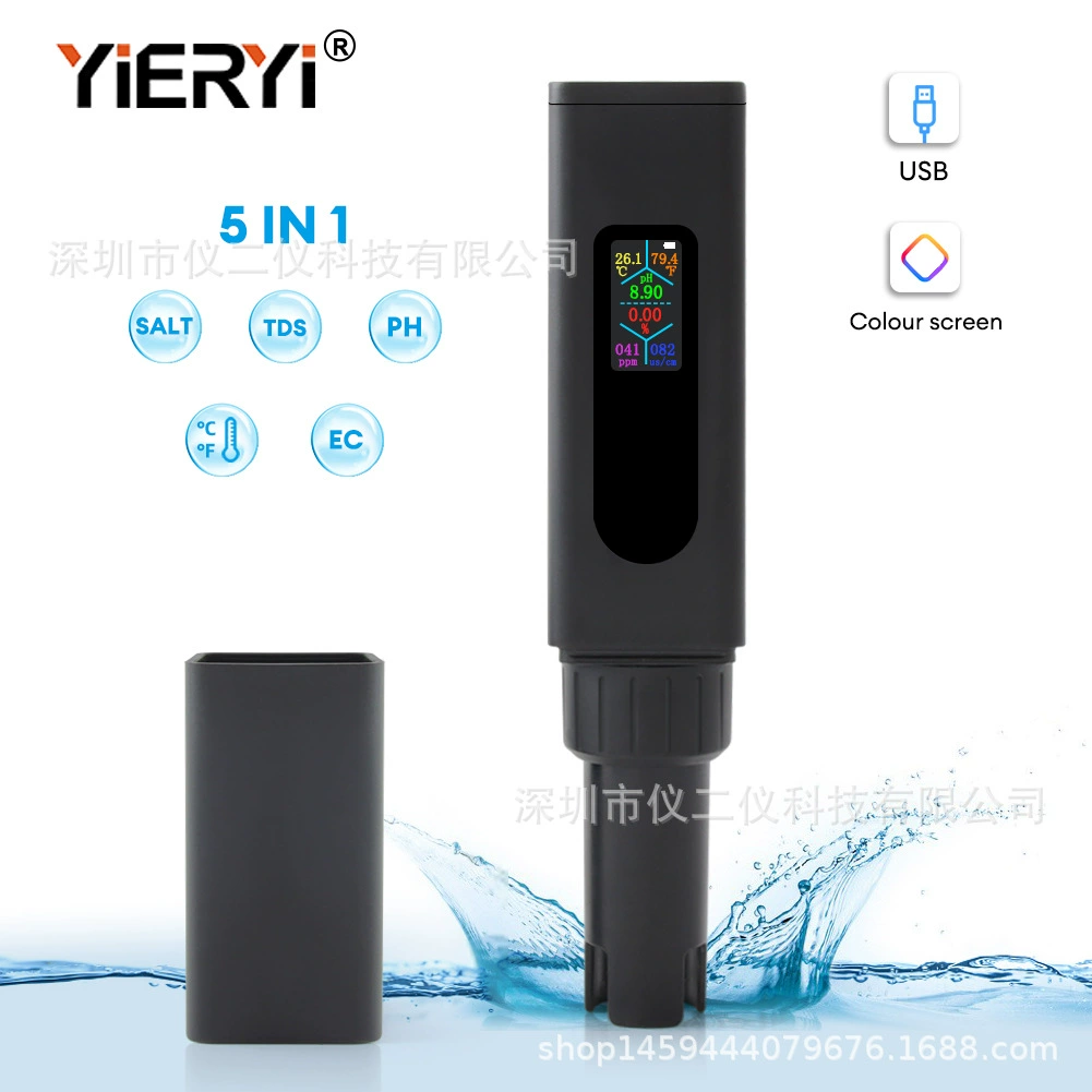 Пятиместный детектор качества воды солеометр ph-тестовая ручка Анализатор качества воды TDS проводимость EC метр модель зарядки