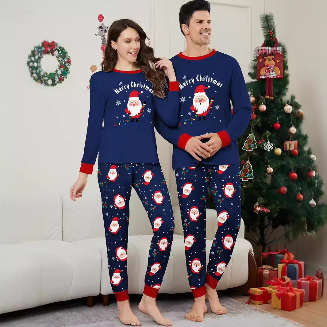 Božična pisma Božička Snowflake Christmas Family suit potiskana pižama za domače oblačila_voghion.com