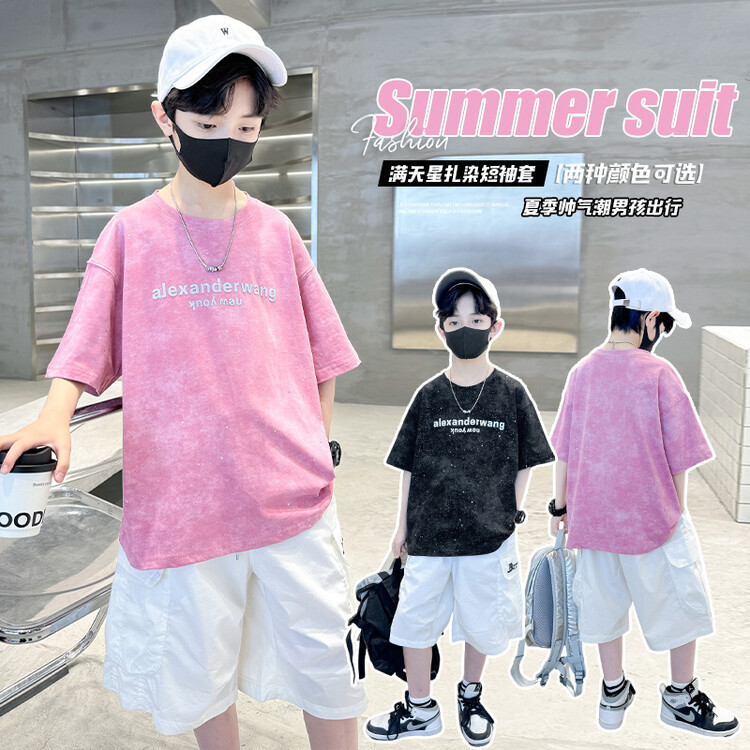 Boys' Summer Outfit 2026 New Style Children's Clothing for Older Kids, Summer Sports Thin Set for Boys, Cool and Trendy