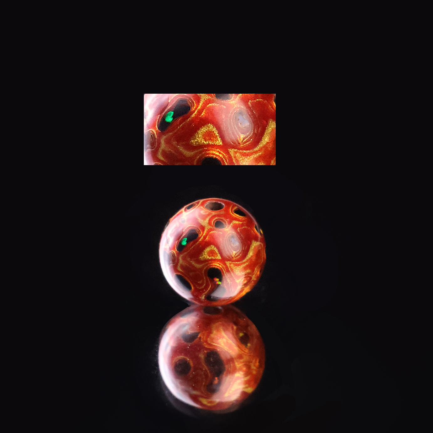 10mm 오팔 레드 골드 블랙