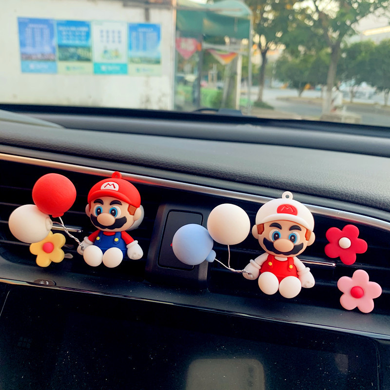 Mario Car Perfume Aire acondicionado Salida de aire Decoración del automóvil Aromaterapia del automóvil Decoración del automóvil Decoración del automóvil Adornos de dibujos animados Fragancia