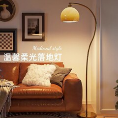 中古氛圍蘑菇落地燈高級感釣魚燈客廳沙發邊氛圍燈臥室床頭裝飾燈