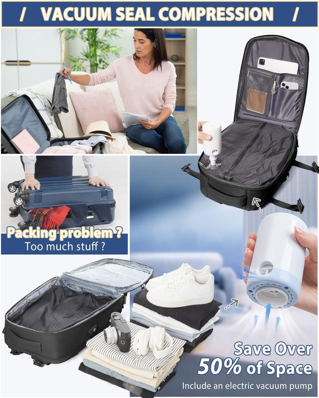 款Women's vacuum travel backpack Men's carry on backpack|undefined