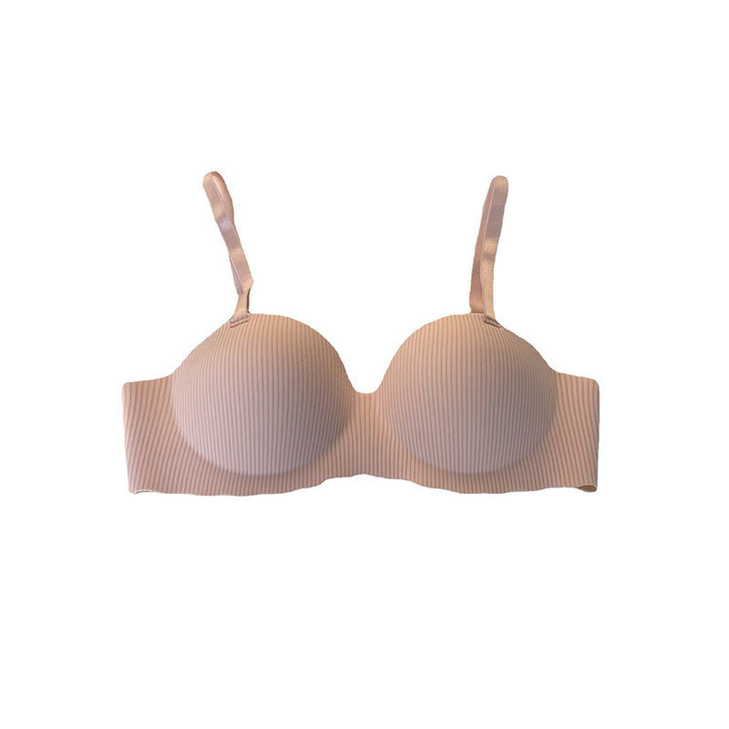 Reggiseno intero push-up da donna color caramella, senza cuciture, senza ferretto, sottile, estivo, intimo di supporto._voghion.com