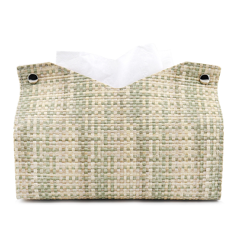 Caja de pañuelos de colores Sala de estar Dormitorio PU Caja de dibujo de cuero Servilleta de hotel Caja de dibujo de papel Bolsa de pañuelos de coche