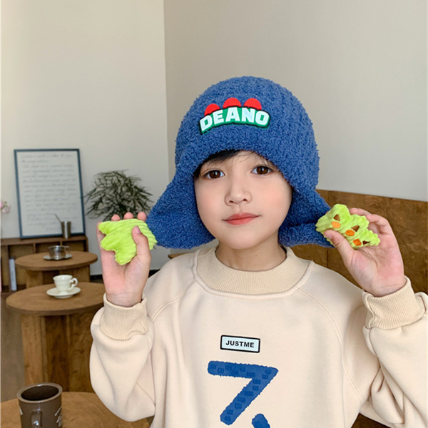 冬季儿童帽子恐龙毛绒帽加厚防风保暖帽宝宝护耳帽套头帽加厚保暖|undefined