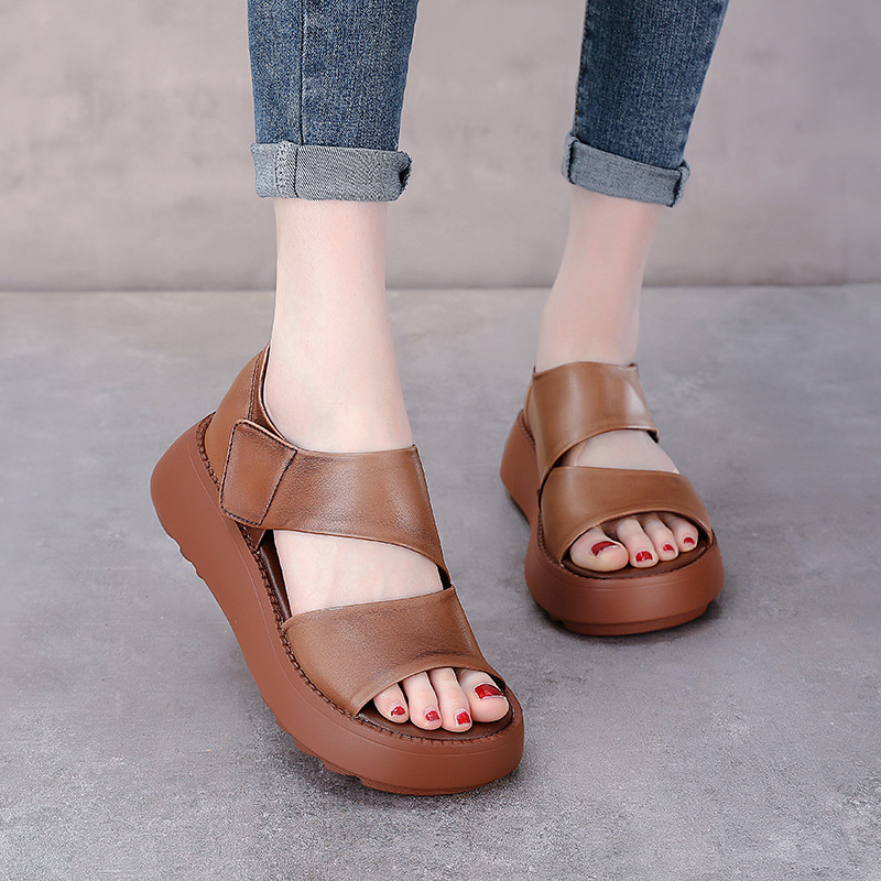 (Mới) Mã K4766 Giá 1390K: Giày Dép Sandal Nữ Wetdoe Hàng Mùa Hè Phục Cổ Cổ Điển Đế Cao Giày Dép Nữ Chất Liệu Da Bò G04 Sản Phẩm Mới, (Miễn Phí Vận Chuyển Toàn Quốc).