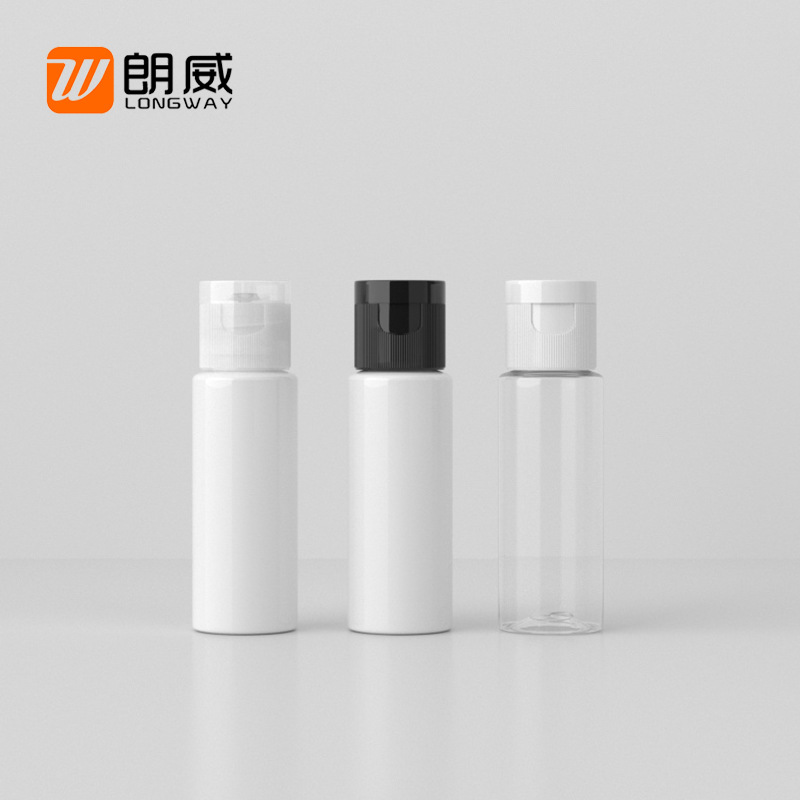 Langwei 20ml botella de hombro plano Flip botella de plástico puro botella de rocío de prueba sub-botella loción para mascotas removedor de maquillaje botella de agua