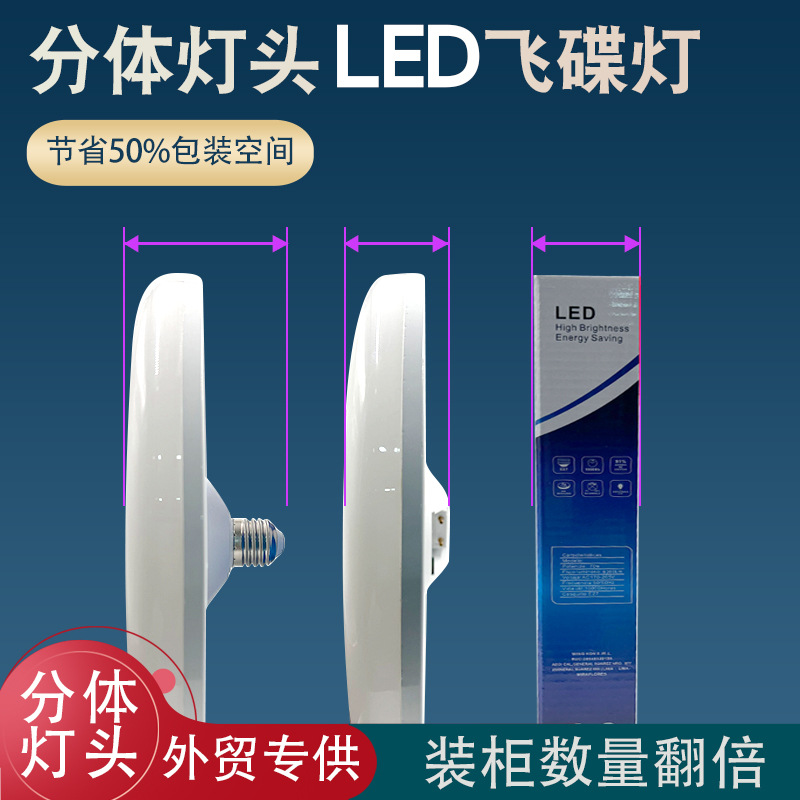 Lámpara de platillo volador LED de alto brillo bombilla de ahorro de energía disco moderno tornillo lámpara de iluminación de taller bombilla de zapato de luz blanca