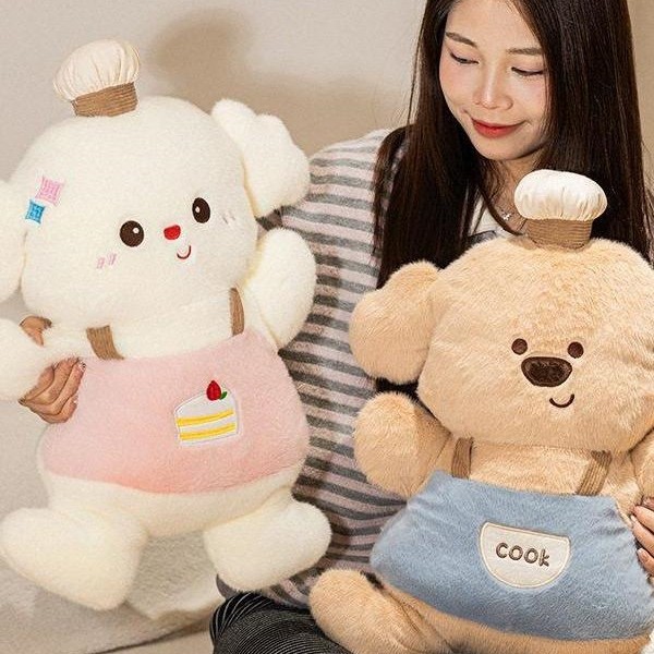 Dulces horneados lindos juguetes de peluche de conejo muñeca muñeca de corazón muñeca cocinero perro regalo de cumpleaños para niños