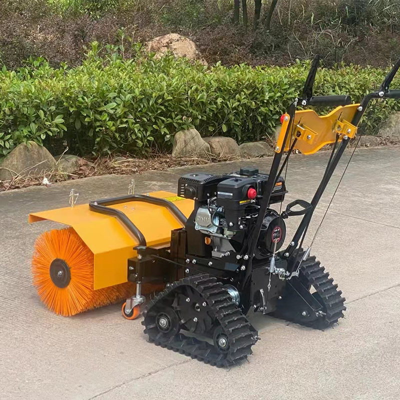 小区公园广场新款除雪机 手推式路面扫雪机 多用途自走式清雪机