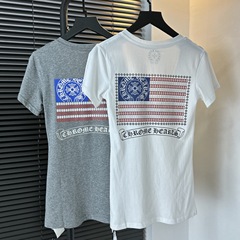 25ss正確版クロクロメンズ黒スリムvネック半袖tシャツレディース夏着痩せ上着白vネックtシャツ