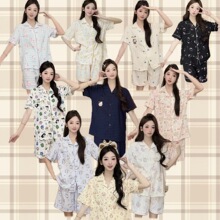 2026年新款云朵棉可爱卡通睡衣女夏季短袖开衬家居服套装跨境外贸