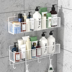 浴室牆面置物架廁所免打孔收納壁掛式架子洗漱台牆上衛生間洗澡間