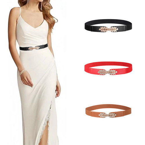 Belt for women to decorate dresses, slimming evening dress, elastic fine belt, pairs with sweaters, Korean style, narrow waist seal