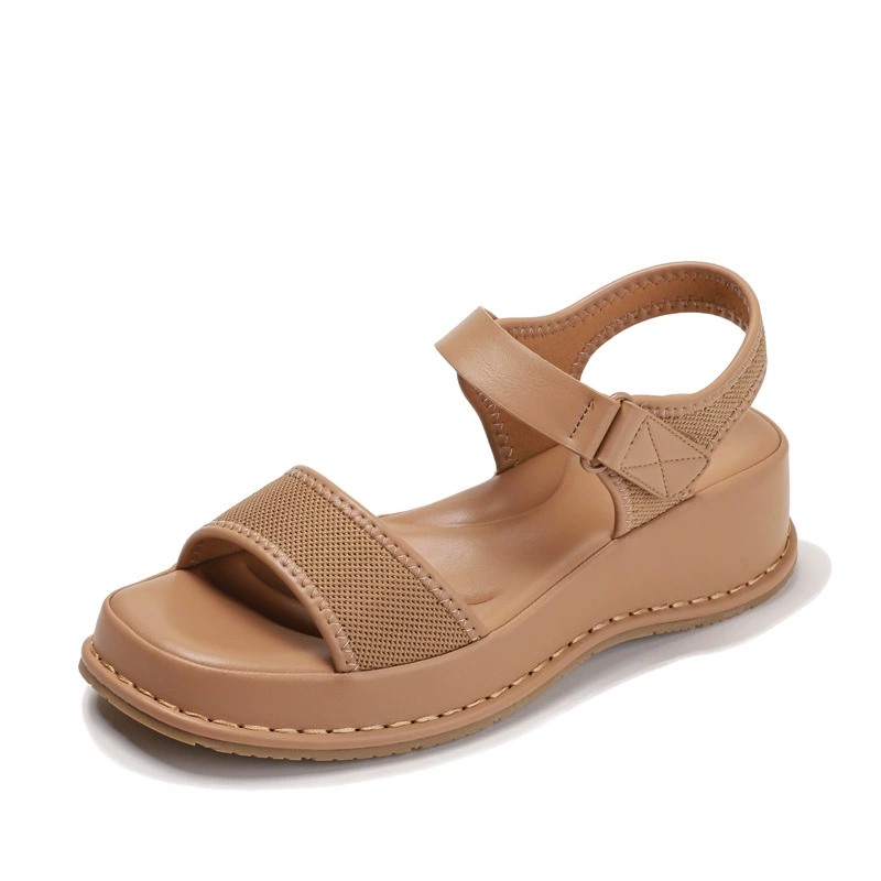 Summer shoes with velcro for leisure, universal sandals platform, footwear