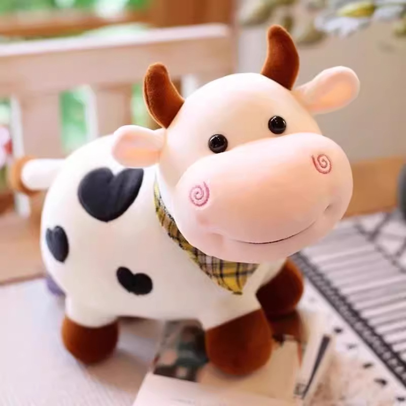 Linda muñeca de vaca, muñeca de vaca Hobby, ternera, peluche, muñeca de trapo, máquina de muñecas para dormir al por mayor