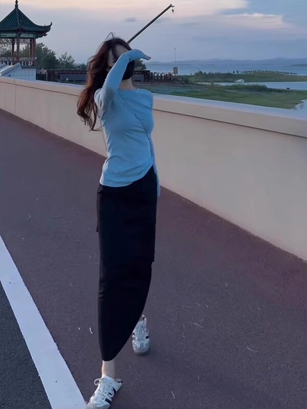 感超好看灰色修身内搭打底衫上衣女秋冬薄款外搭长袖正肩t恤|undefined